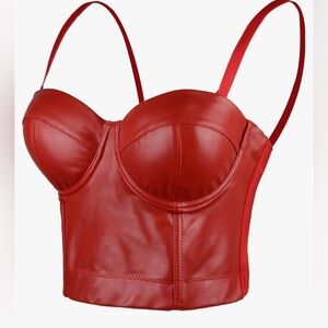 Amazon Red Bra with Sweetheart Neckline and Glossy Finish